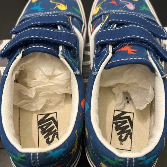 Vans Kids Dino Old School V Velcro Sneakers Size 3 - Picture 5 of 10